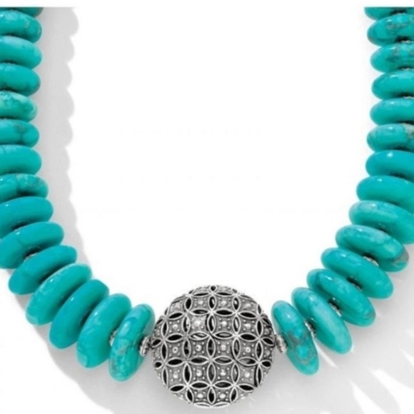 NWT Brighton Persian Sky Chunky Turquoise Crystal Stone Beaded Necklace - Picture 3 of 4